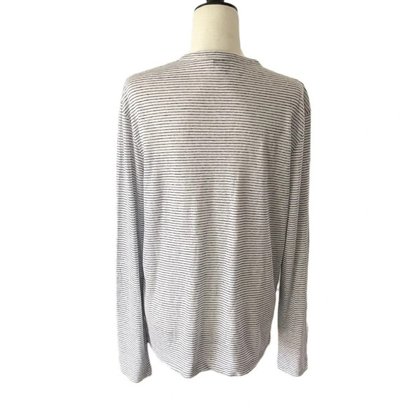 NWOT Club Monaco 100% Linen Knit Long Sleeve Tee Striped - Picture 10 of 11